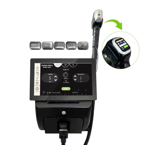 High Quality 7 Languages 5 Heads Diode-Lasersings Hair Removal Machine with Nose Hair Head