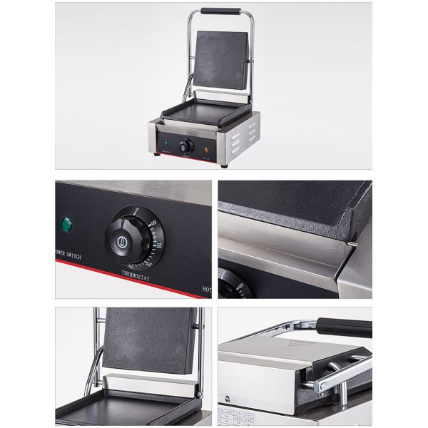Non-stick Electric Press Grill Full Flat Grill Type for Commercial Grilled Sandwiches