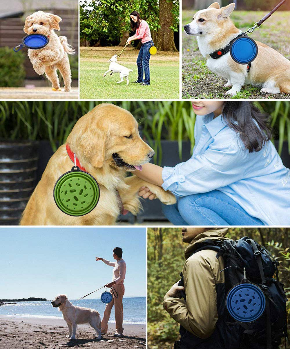 Шар 35oz собаки портативного медленного фидера большой складный для воды еды