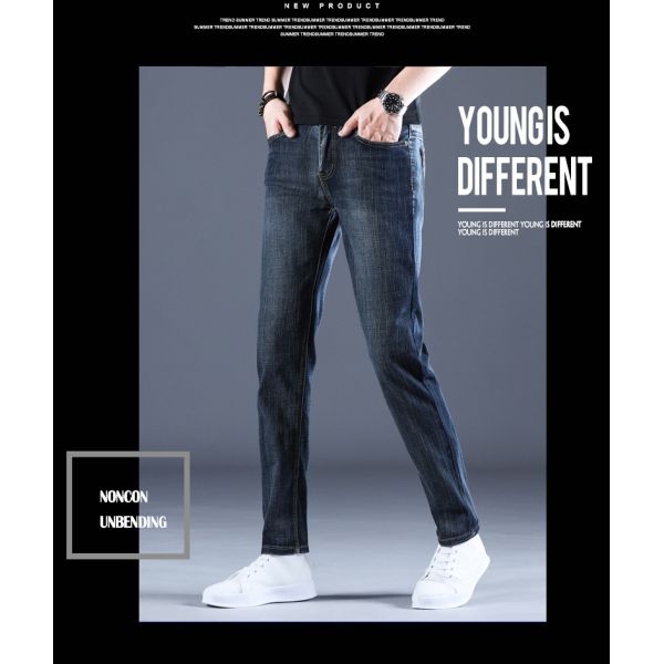 Men's Streetwear Jeans with Zipper Fly Printed Design and Pockets Special craft Washed