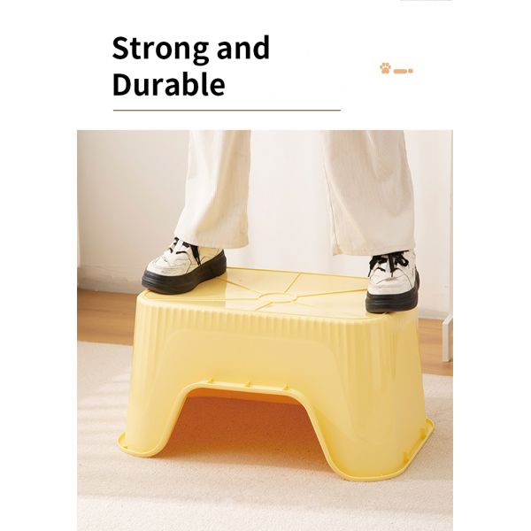 Extra Large Space Cat Toilet Litter Box for Cats in Yellow/Green/Gray and Open Top