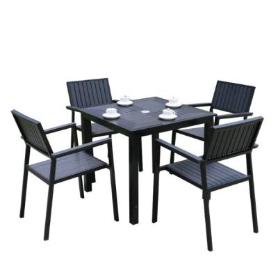 Hot Sales Aluminium PE Rattan chairs Leisure Outdoor Garden Backyard Polywood table and chair furniture