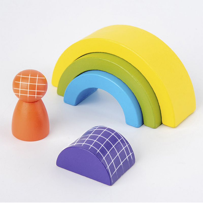 DIY собрало игрушки блоков 11.5cm деревянные блок Montessori установил штабелированный баланс