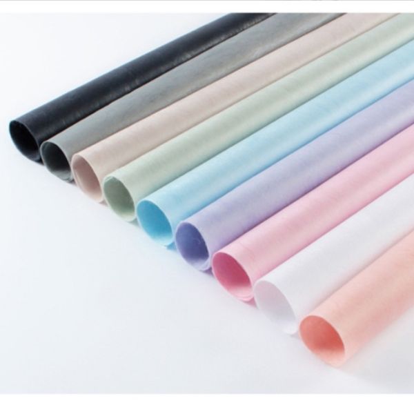 Papel de envoltura de flores de color sólido plegable Papel de envoltura de flores Bouquet Papel de embalaje para embalajes de moda