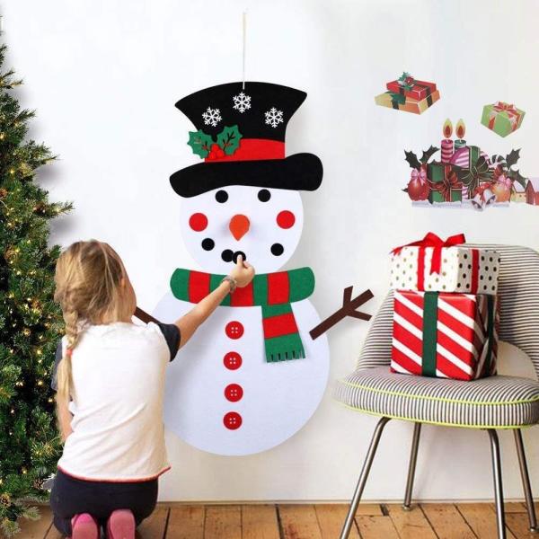 DIY Felt Snowman Funny Christmas Decorations , Christmas Ornament Crafts For Kids