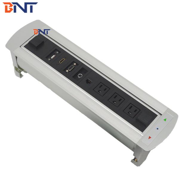 BNT hidden design desktop socket for conference room motorized desk flip up socket