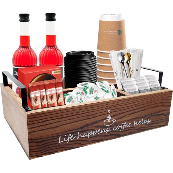 Organize Your Office Supplies in Style with a Rustic Wooden Storage Box and 4 Drawers