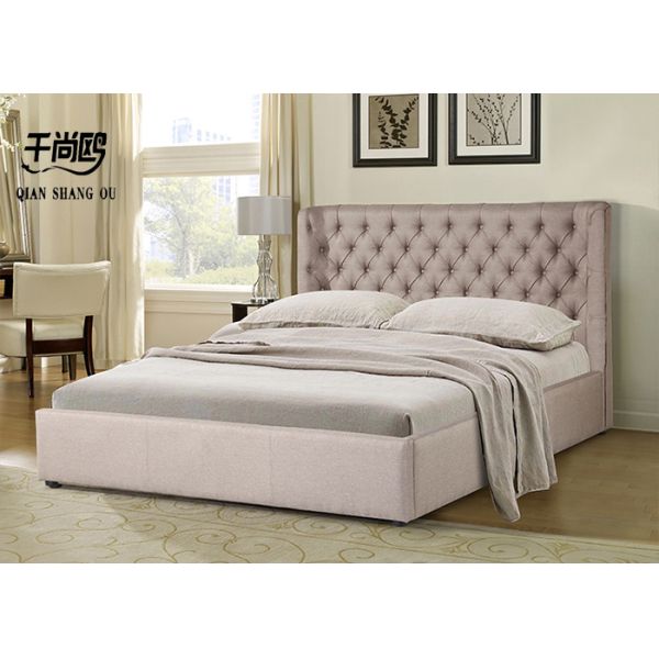 Royal Headboard Queen King Platform Tufted Bed Upholstered Wood Frame Bed