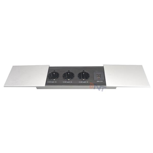 Slip-Open Desktop Power Outlet for Desks Offices Study Rooms and Counters with Embedded Installation