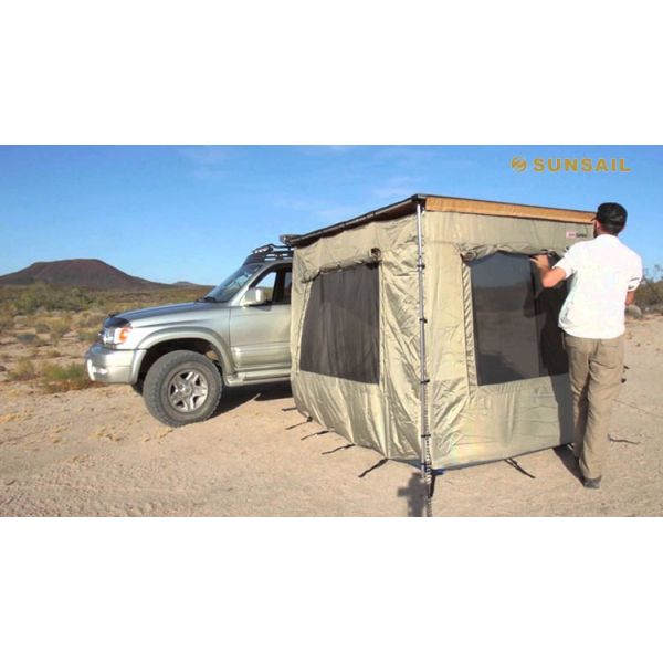 Canvas Camping Tent with Side Awning Four-Season and Breathable Fabric