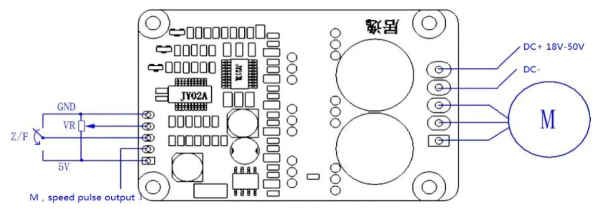 18-50V 15A Bldc Моторный драйвер для бессенсорного Bldc Мотора Dc Моторный регулятор скорости JYQD-V8.5E