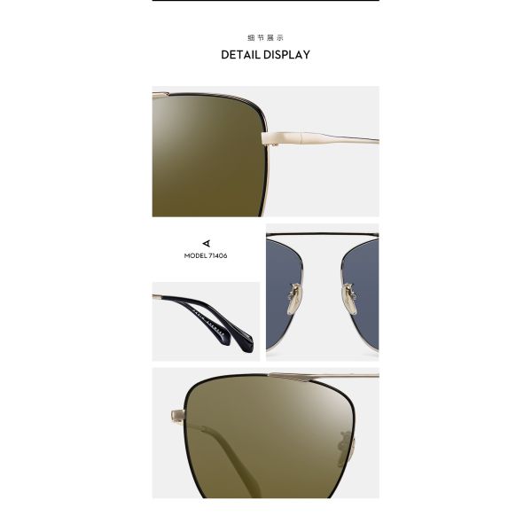 Women Men Metal Frame Polarized Sunglasses Black Green Blue TAC Lens Unisex