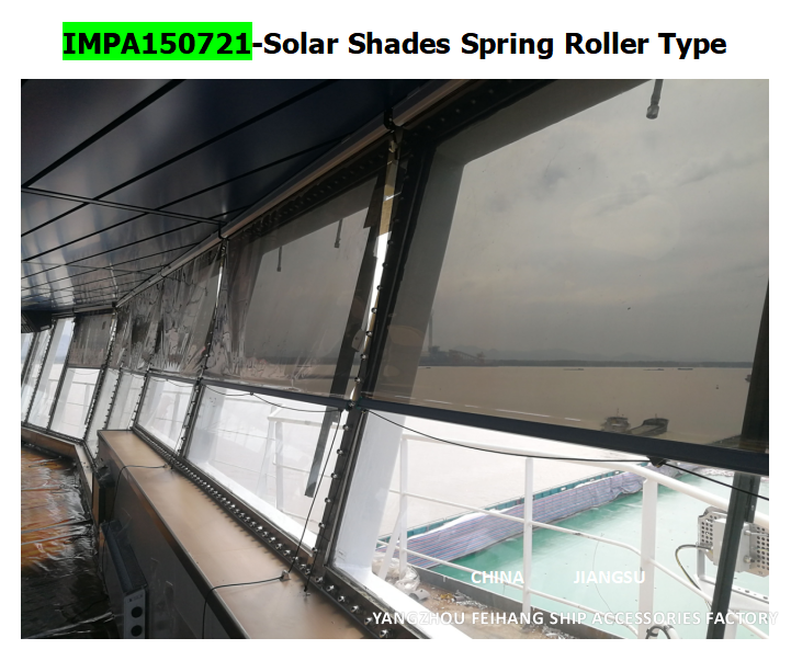 Marine Solar screen roller type blind with cassette box- Blind for the vessel’s bridge window