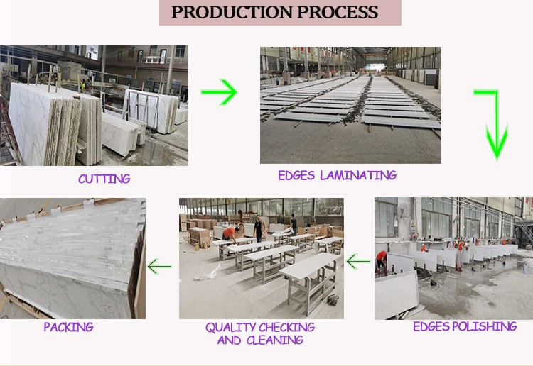 Устойчивые к царапинам искусственные кварцевые столешницы 2 см для кухни