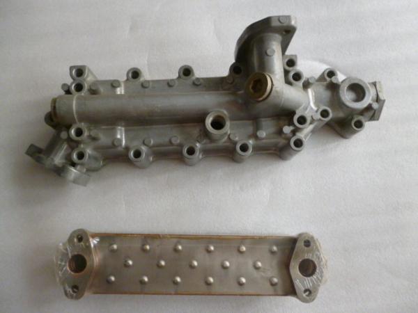 High Precision Oil Cooler Parts Hino EH07D Oil Cooler Cover Radiator Type 4.3kg