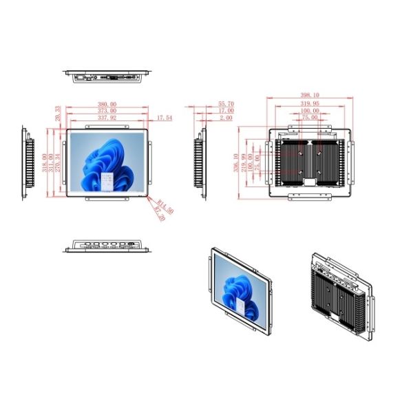 17-Inch Windows Monitor for Factory Automation and Security Systems