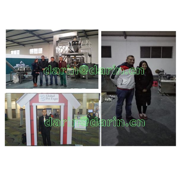 Carne, feijões, animal de estimação vegetal que mastiga a máquina da extrusão do alimento com gêmeo - parafuso