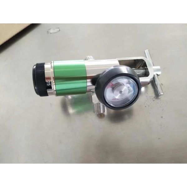 Oxygen Aluminum Cylinder Regulator, Green Anodized Aluminum, 0-8 Lpm 870 Cga