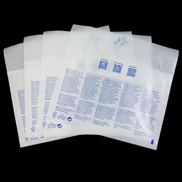 FSC Certified Glassine Paper Envelope Recyclable Eco-Conscious Choice One Side Semitransparent One Side 100% Transparent