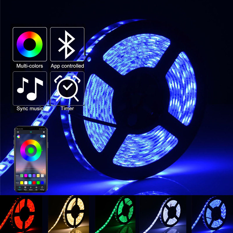 Света СИД прокладки Bluetooth умные установили управление голоса музыки 5050 RGB