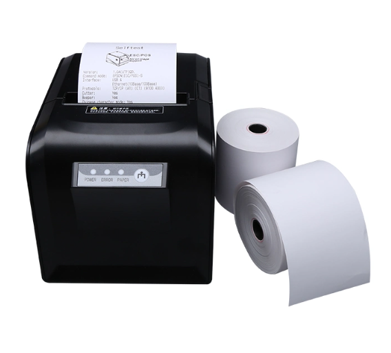 Supermarket White Thermal Paper Rolls with Printed Logo of Excellent Performance
