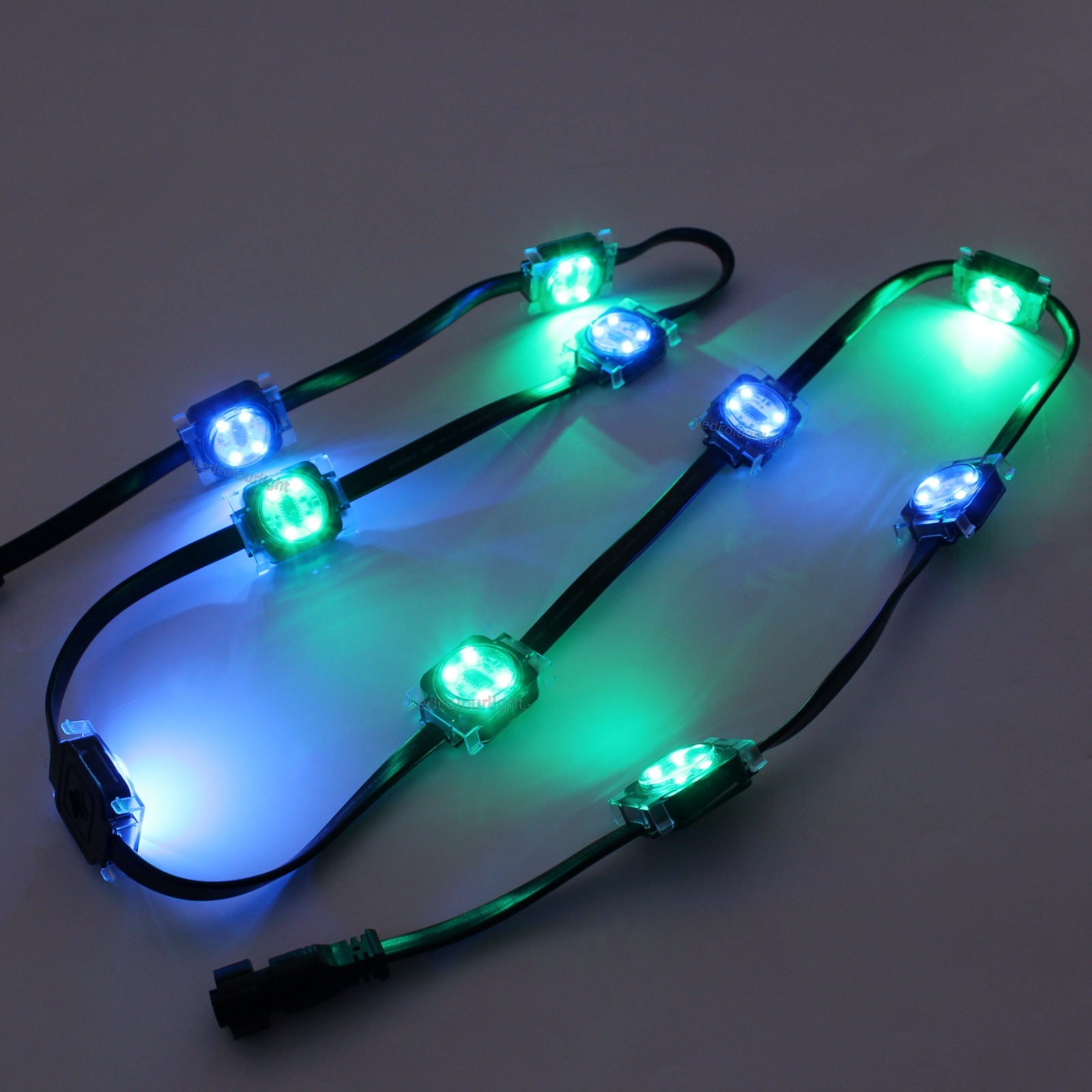 IP66 Outdoor Building LED Pixel String Lights 30x40mm DC24V RGB Point Light