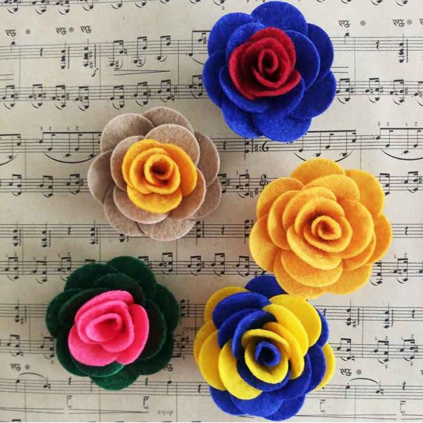 Lovely Felt Fabric Craft Flowers Gorgeous Thanksgiving Festival Use