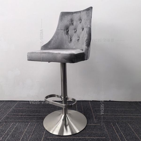Modern Style Barstools с бархатным сиденьем и нержавеющей стальной рамой