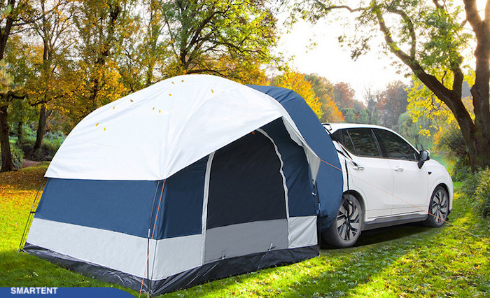 250*250*200CM PU2000MM Покрытая полиэстер 210D 2 двери SUV кемпинговая палатка с стекловолокнистыми столбами и сетчатыми окнами