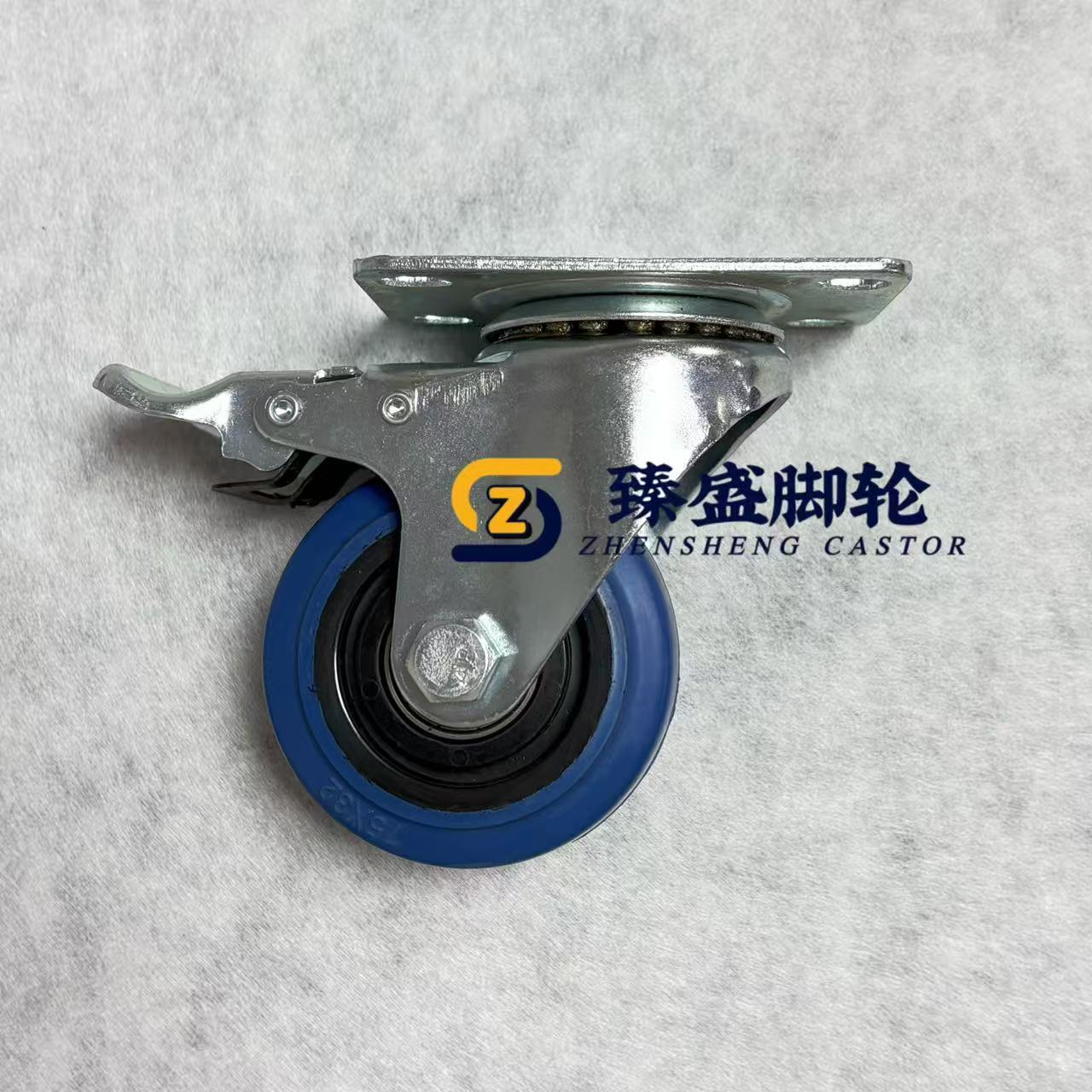 ISO 3 Inch Blue Rubber Casters For Equipment