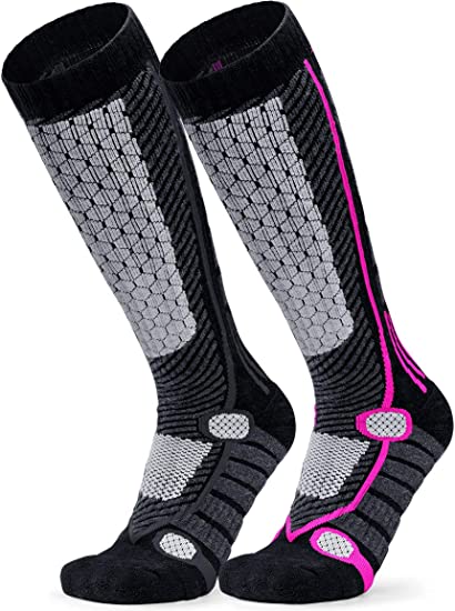 Gender-Neutral Winter Ski Socks Warm Thermal Calf Compression Snowboard Socks for Cold
