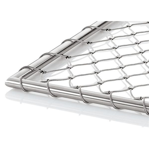 AISI 304 Woven Rope Mesh Flexible , 2.5mm Stainless Steel Expanded Wire Mesh