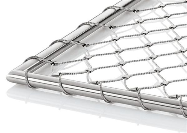 AISI 304 Woven Rope Mesh Flexible , 2.5mm Stainless Steel Expanded Wire Mesh