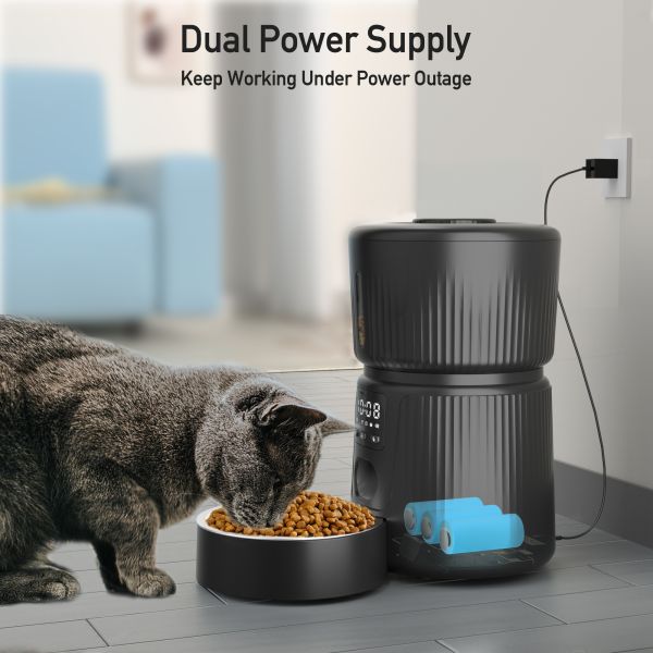 Pet Smart Automatic Food Dispenser 3L Stainless Steel Eco-Friendly Chargeable Battery for Dogs and Cats