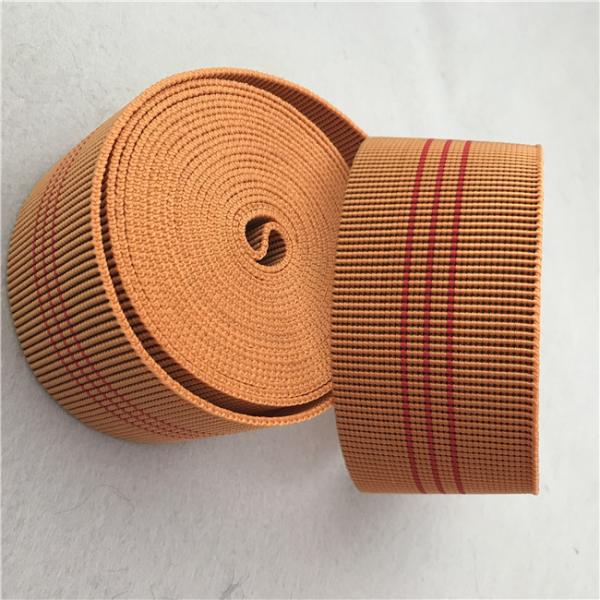 60mm Orange Color Outdoor Furniture Webbing Skid Resistant And User - Friendly