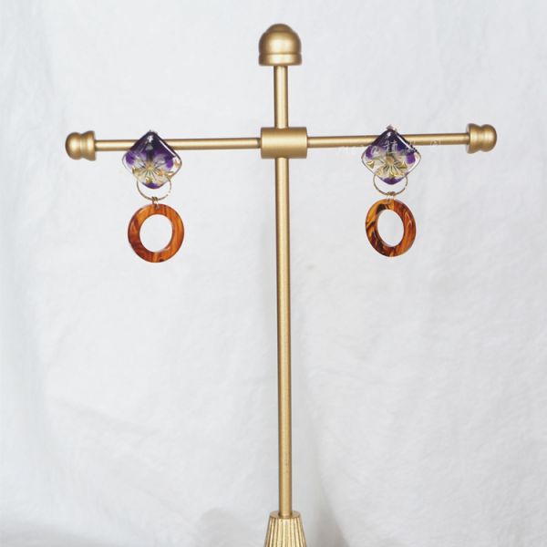 Iceland Halo Yellow Cute Earstud Accessories Ring Shape New Design Earrings For Girl