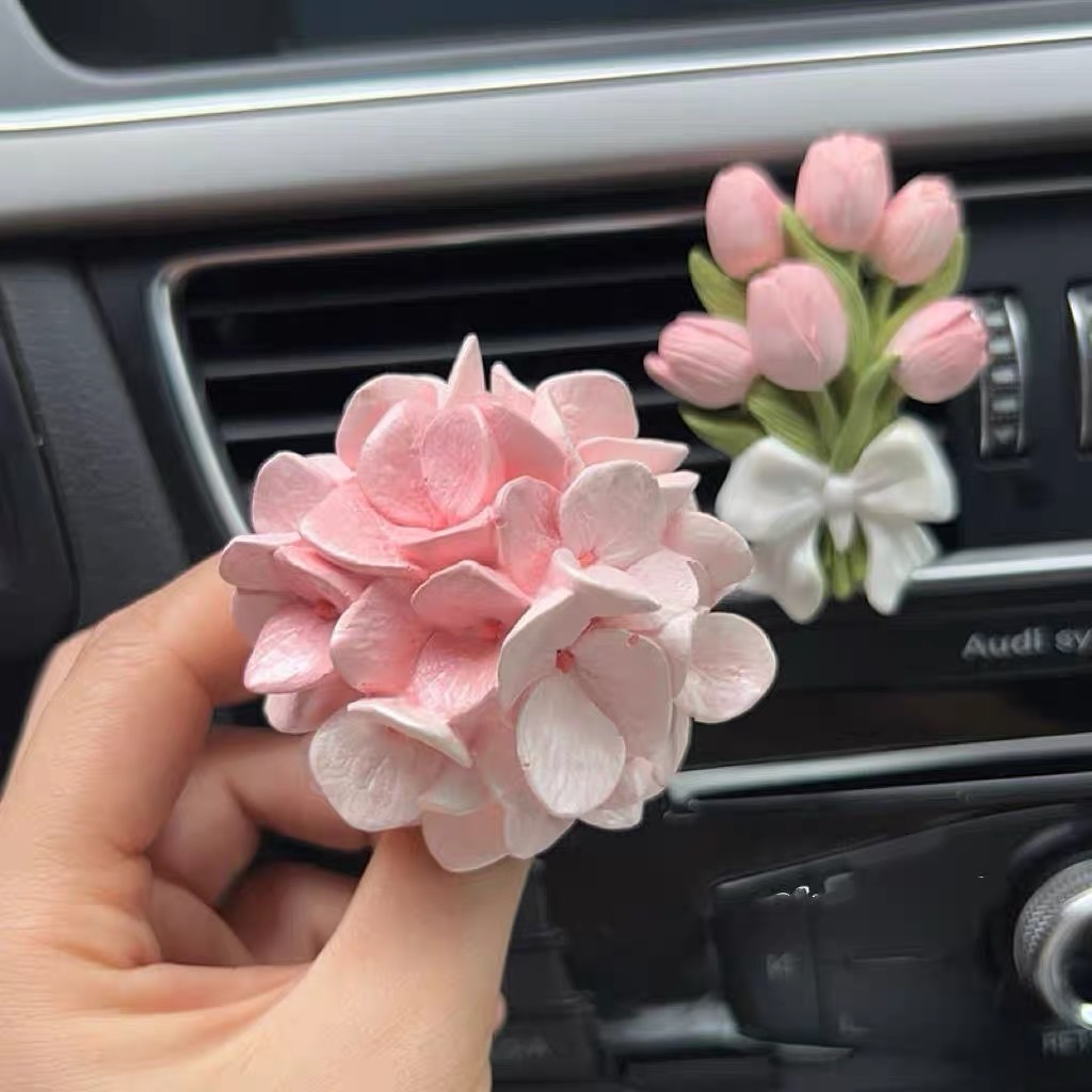 Luxury Tulip & Hydrangea Car Aroma Diffuser Stone