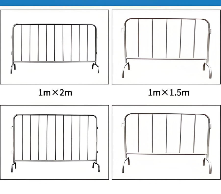 Heavy Duty Crowd Control Barrier Galvanized Steel Safety Barricade Fence 1.1m Height 2m Length