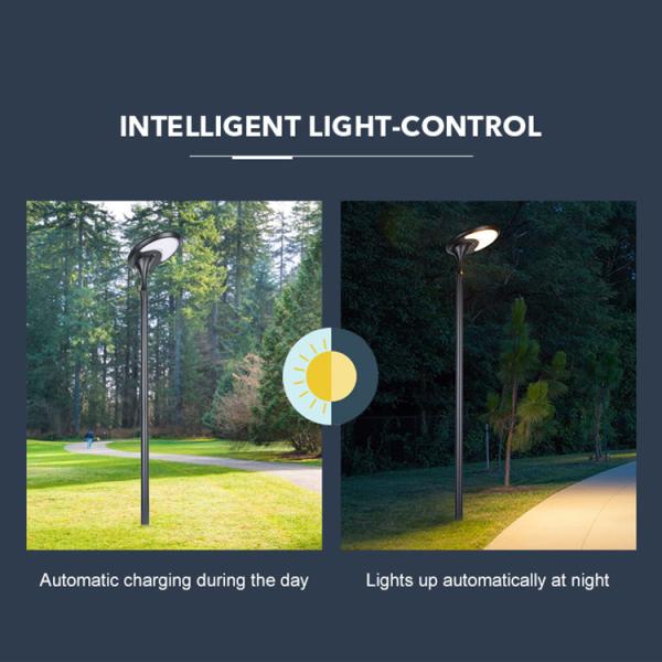 38W Courtyards Integrated Solar Led Street Light Oval Shape Light Control Outdoor  Lamp