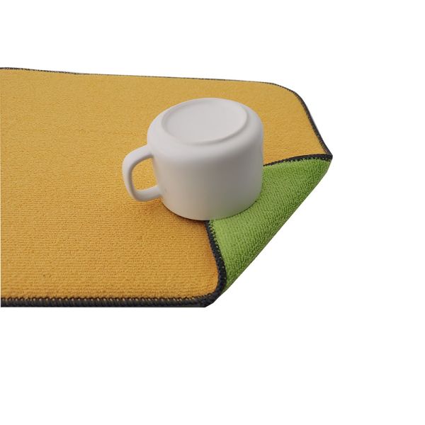 Soft Green and Yellow Combined Kitchen Microfiber Dish Drying Mat
