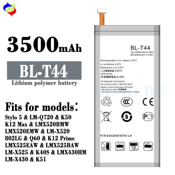 Modelos de telemóvel K50 Q60 3500mAh BL-T44 Bateria de telemóvel para bateria LG Stylo 5