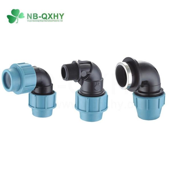 Black and Blue Polypropylene/PP Compression Elbow/Tee Pipe Fittings for Irrigation