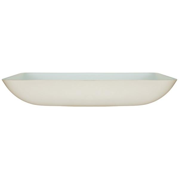 Lacquered Bathroom Wash Basins 18 Inch Tempered Glass Sink White Rectangular