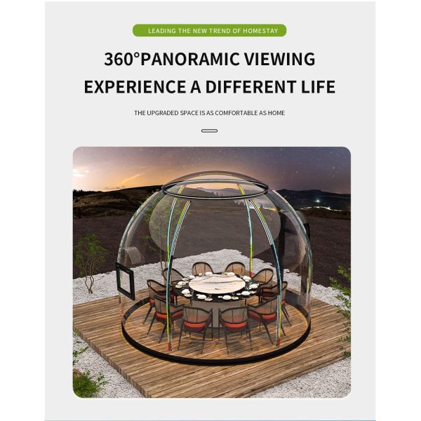 PC Panel end Aluminum Alloy Frame Clear Bubble House for Creative Star Tent Room Box