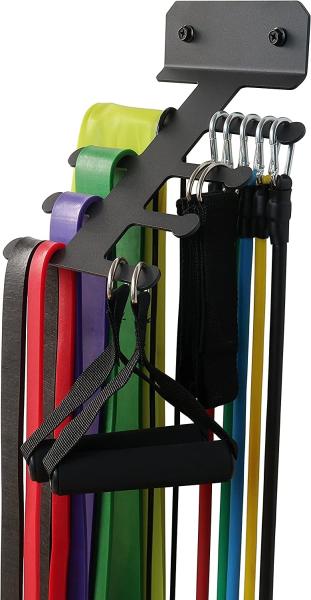 Étagère non pliable Bandes de résistance polyvalentes Fente d'organisateur de stockage Crochets de gymnase Étagère d'outils de fitness