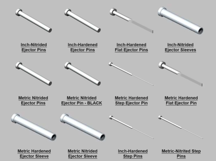 Flat Injection Mold Parts Ejector Pin Sleeve Nitriding SKD61 SKH51 DIN