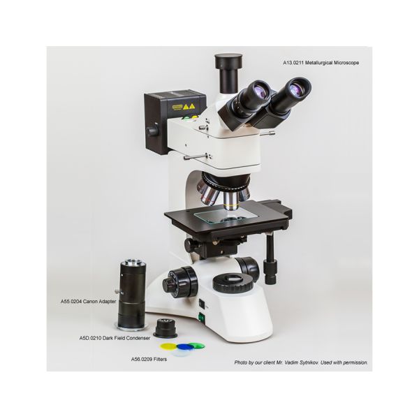 Upright Bright Dark Field Metallurgical Optical Microscope A13.0211 400x With Halogen Lamp
