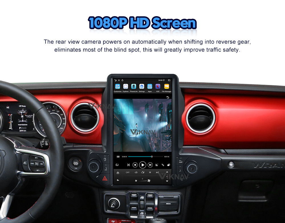 Авторадио для Jeep Wrangler (2018-2021) 13,6 дюйма GPS навигация DVD мультимедиа авто стерео 2din