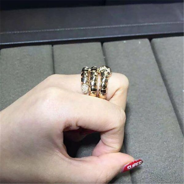 Luxury jewe factory serpenti series ring 18k white gold yellow gold rose gold diamond  ring