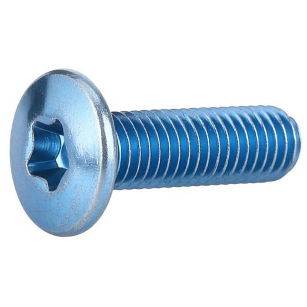 Torsión de hombro personalizada M4 * 15 de acero al carbono azul de zinc flor de ciruela ranura de la cabeza de la máquina Torsión de dientes